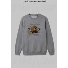 Zoka Wear From Russia With No Love Ön Baskılı Bisiklet Yaka Sweatshirt