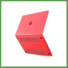 Bezos Macbook Pro 13 2021 Macbook Buzlu Kapak - Kırmızı Mgc