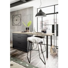 T Designo Pelin Mutfak Adası - 180 cm Antrasit Suntalam ile Geniş Depolama ve Modern Tasarım