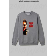 Zoka Wear Dawn Of The Dead Baskili U Ön Baskılı Bisiklet Yaka Sweatshirt