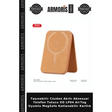 Armoris Taşınabilir Cüzdan Akıllı Aksesuar Telefon Tutucu Xo LP04 Airtag Uyumlu Magsafe Katlanabilir Kartlık