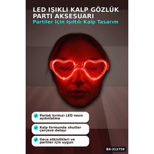 3 Modlu Kırmızı LED Işıklı Kalp Gözlük – 40 Adetlik Parti Paketi, Glow Aksesuarı BX-313759