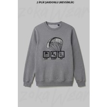 Zoka Wear Yamac Parasutu 5 Ön Baskılı Bisiklet Yaka Sweatshirt