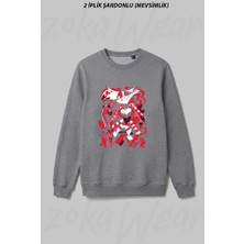 Zoka Wear Hazbin Hotel Angel Dust2 Ön Baskılı Bisiklet Yaka Sweatshirt