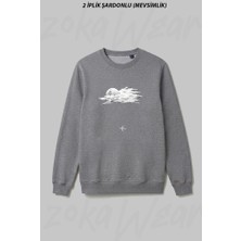 Zoka Wear Yamac Parasutu - Paragliding Baskili Ön Baskılı Bisiklet Yaka Sweatshirt