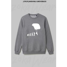 Zoka Wear Yamac Parasutu - Paragliding Ön Baskılı Bisiklet Yaka Sweatshirt