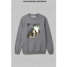 Zoka Wear Jumanji Baskili Unisex Ön Baskılı Bisiklet Yaka Sweatshirt