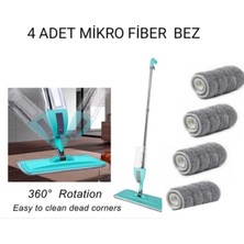 Elarque Sprey Mop Deterjan Hazneli 4 Adet Yedek Mop Spreyli Temizlik