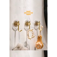 Elarque 3 Adet Gold Duvar Askısı Güçlü Yapışkanlı Vida Gerektirmez Yüksek Ağırlığa