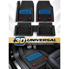 Zafaks Skoda Rapid Uyumlu Universal Derin Havuzlu Paspas Krom Mavi Tam Set