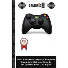 Armoris Özel Seri Ürün Ekipman Kumanda Oyun Kolu Kablolu Xbox Tv Pc Uyumlu Xbox 360 Siyah