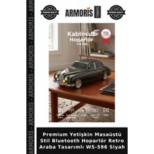 Armoris Premium Yetişkin Masaüstü Stil Bluetooth Hoparlör Retro Araba Tasarımlı WS-596 Siyah