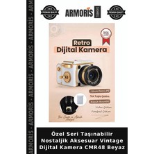 Armoris Özel Seri Taşınabilir Nostaljik Aksesuar Vintage Dijital Kamera CMR48 Beyaz