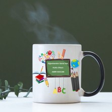 Hediye Vakti Kişiye Özel Isimli Öğretmenler Günü Hediyesi Sihirli Kupa Bardak - Öğretmene Özel Renk Değiştiren Kupa