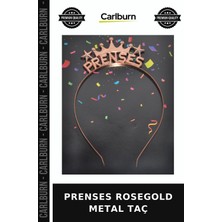 Carlburn Özel Üretim Prenses Rosegold Metal Taç Stil Sahibi Trend Aksesuar