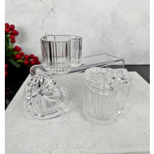 2'li Fiyonk Model Kapaklı Cam Kutu Şekerlik Kalp