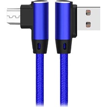 S-link Swapp SW-C555 1 m Micro USB Data ve Şarj Kablosu Kılıflı Metal Mavi 3A Hızlı Şarj