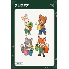 Zupez Minik Bahçıvanlar 19X25 cm Ütüyle Uygulanan Baskı ZPZ1336