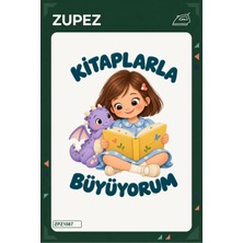 Zupez Kitaplarla Büyüyorum 19X25 cm Ütüyle Uygulanan Baskı ZPZ1087