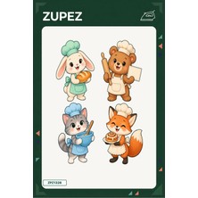 Zupez Minik Fırıncılar 19X25 cm Ütüyle Uygulanan Baskı ZPZ1328