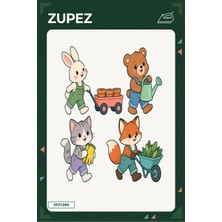 Zupez Minik Bahçe Arabası 19X25 cm Ütüyle Uygulanan Baskı ZPZ1280
