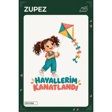 Zupez Uçurtmam ve Ben 19X25 cm Ütüyle Uygulanan Baskı ZPZ1094