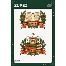 Zupez Kitap ve Çay 19X25 cm Ütüyle Uygulanan Baskı ZPZ1005