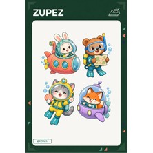 Zupez Minik Denizaltı Ekibi 19X25 cm Ütüyle Uygulanan Baskı ZPZ1121
