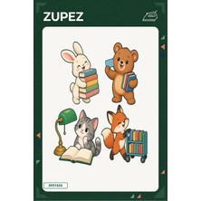 Zupez Minik Kütüphane Günü 19X25 cm Ütüyle Uygulanan Baskı ZPZ1332