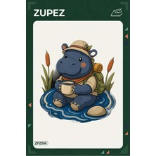 Zupez ZPZ506 – Su Aygırı Nehir Molası Ütüyle Uygulanabilir Transfer Baskı