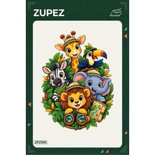 Zupez ZPZ509 – Safari Arkadaşları Totemi Ütüyle Uygulanabilir Transfer Baskı