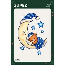 Zupez ZPZ640 – Ayda Uyuyan Ayıcık Ütüyle Uygulanabilir Transfer Baskı