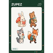 Zupez Minik Mantar Kütüphanesi 19X25 cm Ütüyle Uygulanan Baskı ZPZ1240