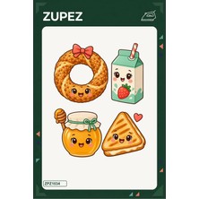 Zupez Neşeli Kahvaltı 19X25 cm Ütüyle Uygulanan Baskı ZPZ1034