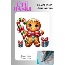 Zupez Ütü ile Yapışan Tekstil Transfer Dtf Baskı 1 Adet Büyük Boy Yılbaşı Figürü