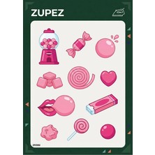 Zupez Şeker ve Tatlı Temalı Ütüyle Uygulamalı Premium Kumaş Transfer Tasarımı