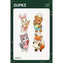 Zupez Minik Renkli Mutfak 19X25 cm Ütüyle Uygulanan Baskı ZPZ1208