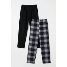 Buratti Lastikli Bel Düz Paça Ultra Soft Polar 2'li Paket Pijama Altı Erkek Pijama Altı 6098001S2