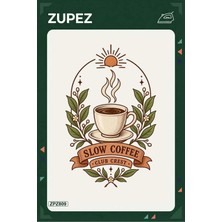 Zupez ZPZ809 – Slow Coffee Club Crest Ütüyle Uygulanabilir Transfer Baskı