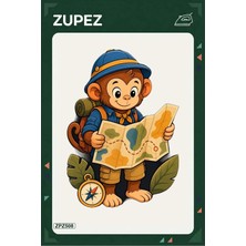 Zupez ZPZ508 – Maymun Harita Ustası Ütüyle Uygulanabilir Transfer Baskı