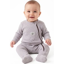 by BebekOdam Erkek Bebek Cool Boys Gri Fermuarlı Tulum 0-3 Ay