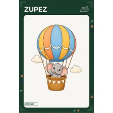 Zupez Balonla Maceraya 19X25 cm Ütüyle Uygulanan Baskı ZPZ1037