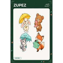 Zupez Minik Şemsiye Durağı 19X25 cm Ütüyle Uygulanan Baskı ZPZ1266