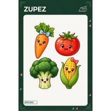 Zupez Neşeli Sebzeler 19X25 cm Ütüyle Uygulanan Baskı ZPZ1053