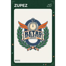 Zupez ZPZ779 – Retro Athletics Crest Ütüyle Uygulanabilir Transfer Baskı