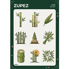 Zupez Bambu Desenli Ütüyle Uygulamalı Kumaş Transfer Baskı Botanik Tema ZPZ031