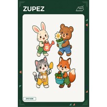 Zupez Minik Bahçıvanlar 19X25 cm Ütüyle Uygulanan Baskı ZPZ1308