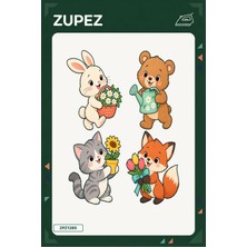 Zupez Minik Çiçek Sepeti 19X25 cm Ütüyle Uygulanan Baskı ZPZ1285