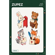 Zupez Minik Mektup Arkadaşları 19X25 cm Ütüyle Uygulanan Baskı ZPZ1321