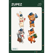 Zupez Minik Tren Istasyonu 19X25 cm Ütüyle Uygulanan Baskı ZPZ1236